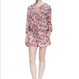 Joie Amara C floral pink silk Romper